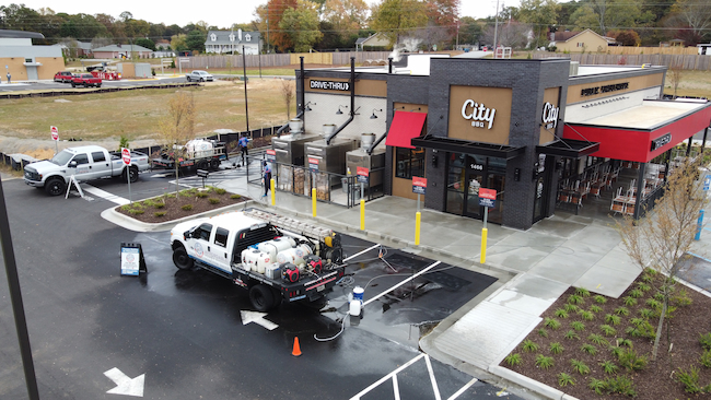 Commercial Pressure Washing for City BBQ in Snellville, GA